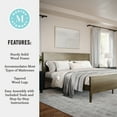 thumbnail image 4 of Martha Stewart Corbin King Size Solid Wood Platform Bed with Wooden Headboard and Footboard, No Box Spring Needed, Brown Gray, 4 of 11