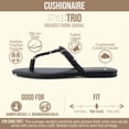 thumbnail image 3 of Cushionaire Trio Flip Flops for Women, Comfortable Beach Sandals with Braided Thong Strap, Memory Foam Footbed and Metallic Ring Accents, 3 of 21