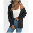 thumbnail image 2 of Womens Cardigans Long Sleeved Casual Oversize Solid Color Blouse Sweater Cardigan Black M, 2 of 5
