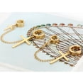 thumbnail image 3 of 2 pendientes de aro de cadena doble de acero inoxidable Rock, 3 of 6