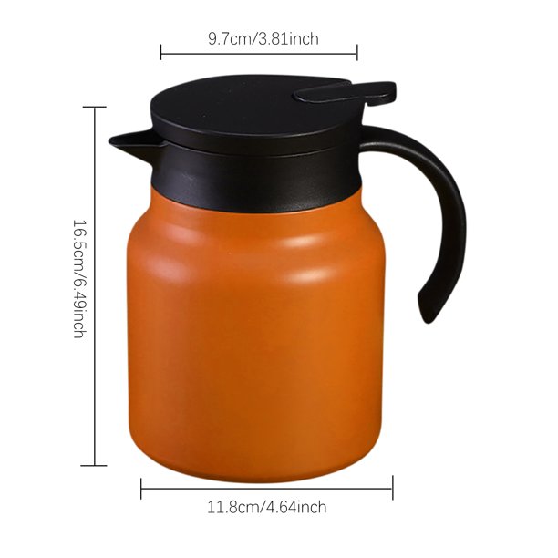 Tetera guisada de acero inoxidable para hacer té, tetera térmica (naranja 1000ML) Ndcxsfigh Libre de BPA