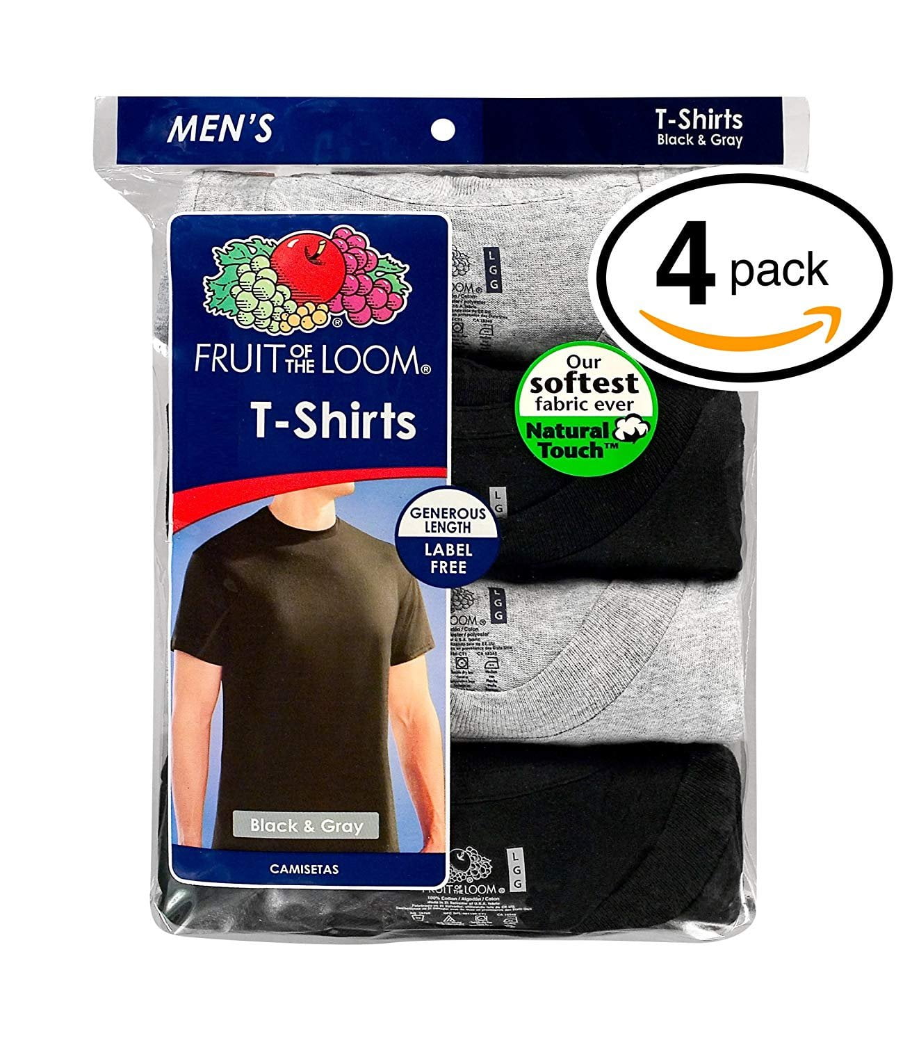 Fruit of the Loom - Fruit of the Loom Men's Premium Crew Tee (Pack of 4 ...