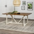 thumbnail image 2 of Brennan 72" Solid Wood Trestle Dining Table in Rustic Oak/White Wash, 2 of 7