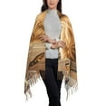 thumbnail image 2 of Honeii Adorable Calf Butterflies Champagne Print Scarf Oversized Scarf Tassel Fall Winter Thick Scarf Warm Shawl Women,Women's Scarves & Wraps, 2 of 8