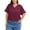 Wine Red, variant on Oryer Womens Plus Size Tops Short Sleeve Shirts Tunic Summer Tops V Neck Casual Blouses