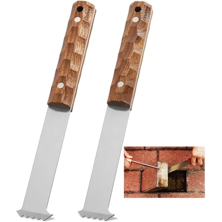 Paver Removal Tool PRO, 2 Pack Paver Puller & Lifter Tool Heat-Treated Hardened Steel & Solid Wood Handle, Paver Extractor Tool for Brick, Block, Driveway, Garden, Lawn, Patio Paver Replacement