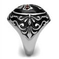 thumbnail image 4 of Luxe Jewelry Designs Men's High Polished Stainless Steel Ring with Siam Top Grade Crystals - Size 8, 4 of 4