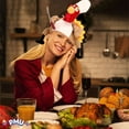 thumbnail image 4 of PMU Thanksgiving Plush Chef Turkey Hat Party Costume Accessories Plush Chef Turkey Hat (12/Pkg) Pkg/1, 4 of 7