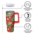 thumbnail image 3 of 30oz Christmas Cup with Lid and Straw, Green Snowflakes Stainless Steel Insulated Tumbler Holiday Gifts, 3 of 5