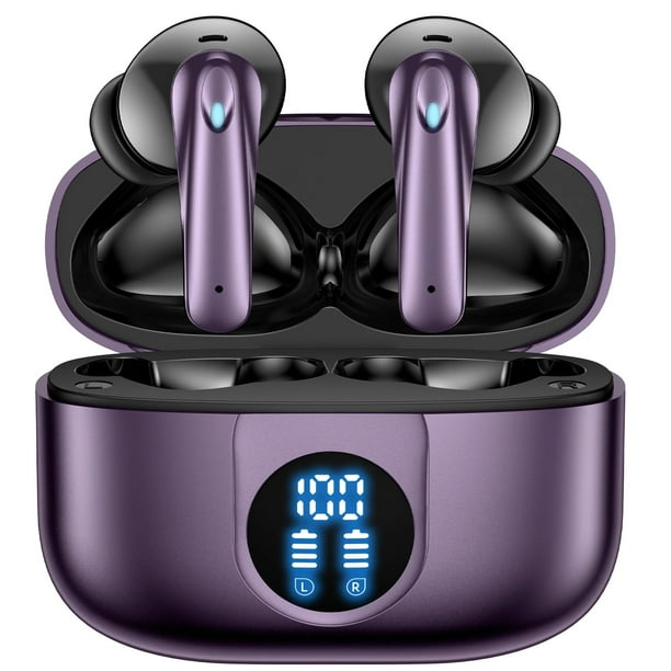 V5.4 Auriculares Bluetooth Inalámbricos, Auriculares Bluetooth 60 Horas de Batería con Cancelación de Ruido Llamadas Claras Micrófono Incorporado Resistente al Agua IPX7