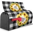 thumbnail image 3 of Buffalo Plaid Sunflower Wreath Mailbox Covers Magnetic Standard Size 18" X 21" Home Sweet Home Mailbox Cover Decorations Wrap, 3 of 6