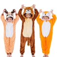 thumbnail image 2 of Pijama de franela con botones para niño y niña, traje de Animal lindo y divertido, León, zorro, ciervo, Kigurumis, regalo de Festival de Navidad, 2 of 4