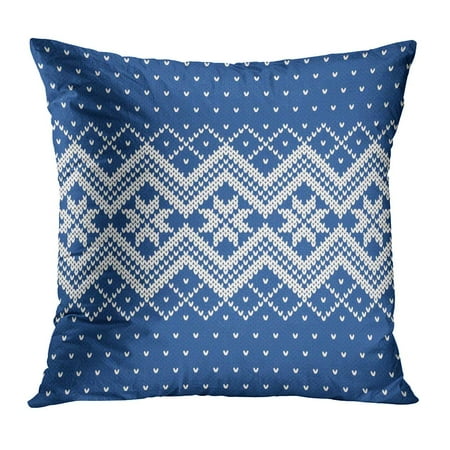Fair Isle Xmas Jumper ECCOT Christmas Winter Sweater Knitting Pattern Fair Fairisle Isle Jumper Knit PillowCase Pillow Cover 16x16 inch ()