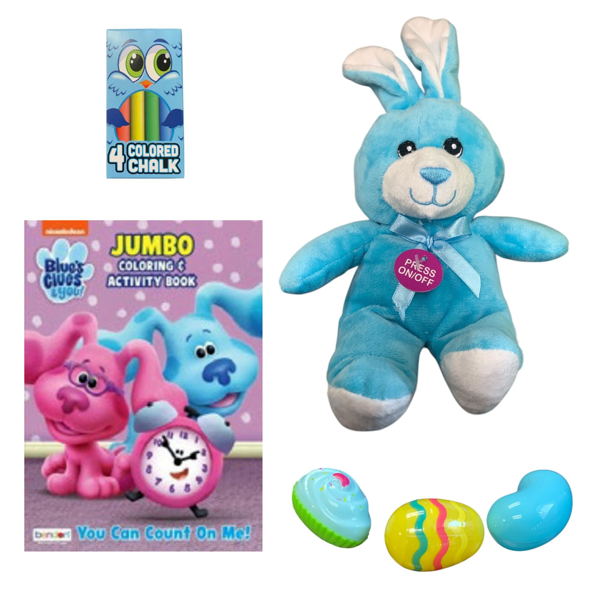 Clear Above Medium Blue Bunny Ears Easter Basket – Prefilled Gift Set
