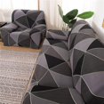 thumbnail image 4 of Funda de sofá elástica de tres plazas con funda de sofá con reposabrazos (negro, gama de tres plazas 185-230 cm), 4 of 5