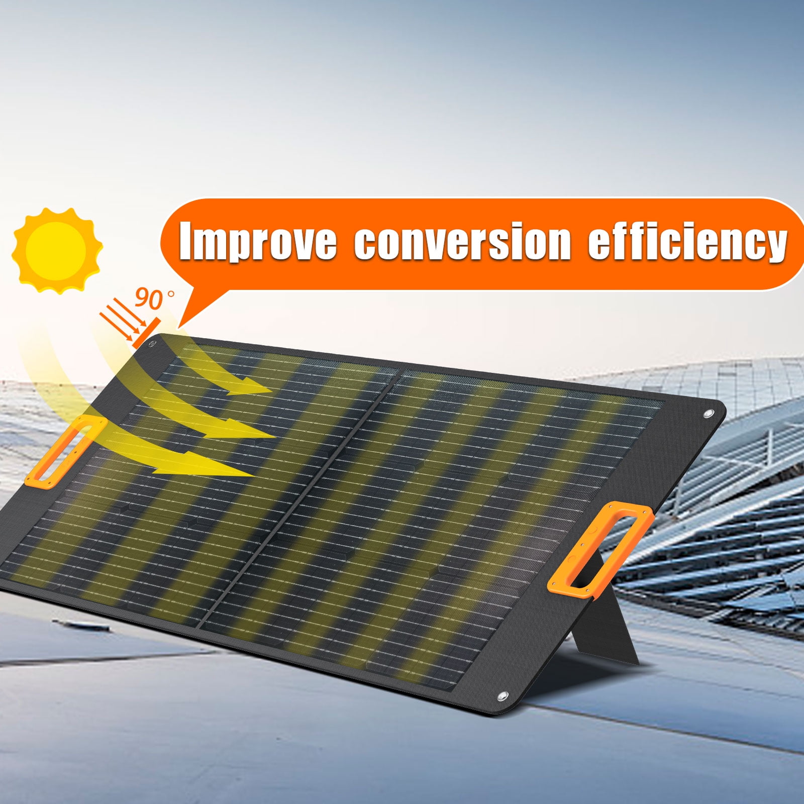 777SYD 100W Foldable Solar Panel with Kickstand, Waterproof Portable Solar Charger with Cables for Power Station & Outdoor Use