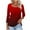Wine, variant on aidice Plus Size T Shirts for Women Casual Square Neck 3/4 Sleeve Comfy Fitting Gradient Color Shirts