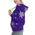 thumbnail image 2 of Fotbe Dark Purple Snowflakes Pattern Womens Long Sleeve Hoodie, Pullover Hooded Sweatshirt, Kangaroo Pocket Hoodie with Eye-catching Drawstrings-Medium, 2 of 7