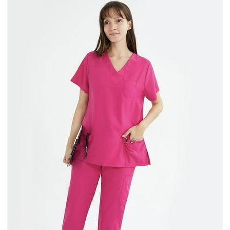 

Steven & Mom Women Classic Stretchy Nurse Uniform Scrub Top ( V-Neck)