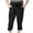 Black, variant on XFLWAM Women Casual Capri Pants Summer Lightweight Elastic Waist Wide Leg Loose Yoga Cropped Pants with Pockets Black L