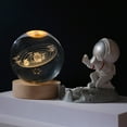 thumbnail image 1 of Bola de cristal de astronauta de galaxia planetaria luminosa con luz de noche de empuje manual de astronauta Fuente de alimentación USB para mantener el calor / luz de noche rgb regalo para Wmkox8yii  gf7610, 1 of 8