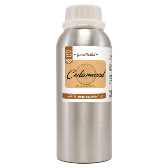 GreenHealth Cedarwood Essential Oil 8 fl oz (237 ml) Aluminum Bottle with Plug Cap