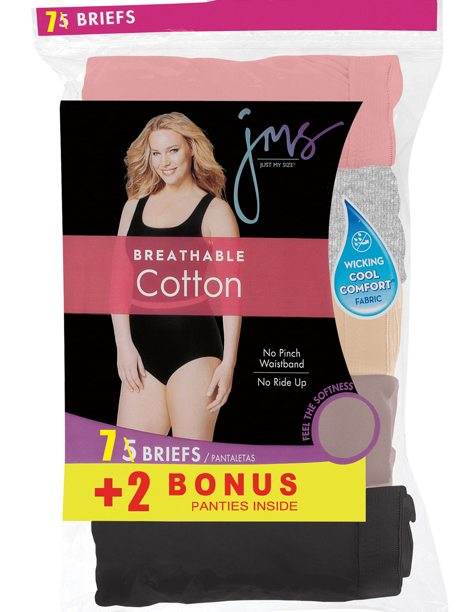 JMS Womens' Cool Comfort Cotton Briefs, 5 + 2 Bonus Pack 