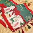 thumbnail image 2 of Christmas Table Flag Printed Rectangular Tablecloth – 47x14 Inch Cloth Xmas Party Table Runner with Tassels, Festive Dining Table Decoration for Home & Holiday Celebration, 2 of 5