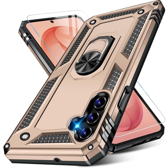 REQO for Samsung Galaxy S26 Plus Case with Screen Protector, Heavy Duty Military Grade Shockproof Rugged Protective Cover for Samsung S26 Plus Phone Case with Metal Ring Kickstand