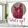 thumbnail image 5 of Ambesonne Saying Shower Curtain, Love Words Cat Kitten, 69"Wx84"L, Red Grey White, 5 of 5