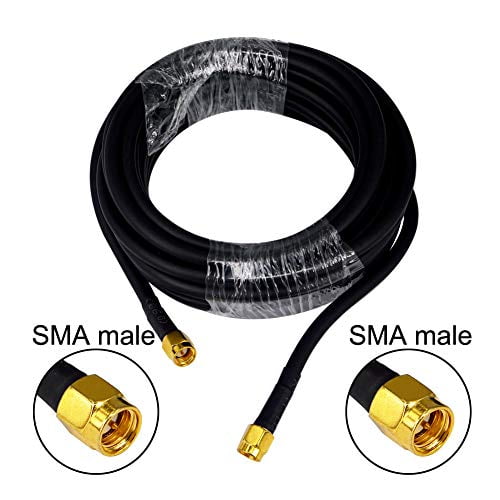 SMA to SMA Cable 16.4ft RG58 Coax Cable 50 Ohm SMA Male to SMA Male Extension Cable Low Loss SMA Extension Antenna Cable for 3G/4G/LTE/GPS/RF Radio/WiFi Antenna/Two-Way Radio Applications