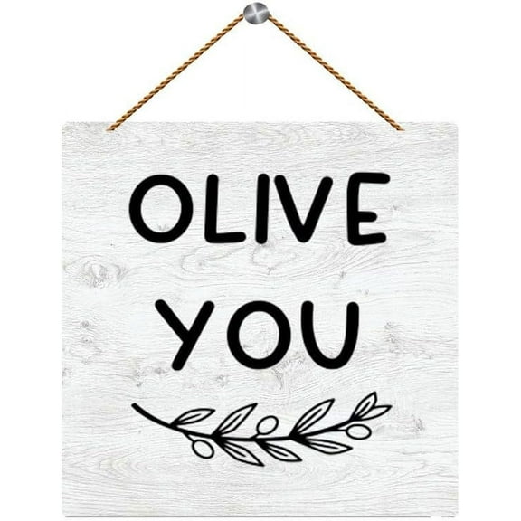 Novelty Wooden Signs With Sayings Olive You Funny Vintage Wall Decor For Living Room Decor 5x10 Inch