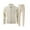 Khaki, variant on Men’s 2-Piece Tracksuit Set, Zipper Jacket with Long Sleeve and Drawstring Pants, Casual Athletic Sportswear Outfit