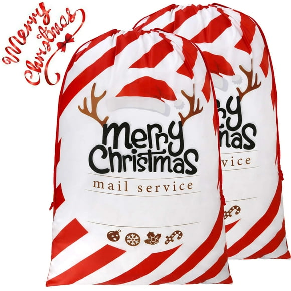 Saco de Papá Noel BeeGreen, extra grande, 70 x 107 cm, 2 unidades