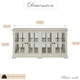thumbnail image 2 of 59.05" W LED Curio Cabinet with 7 Color Lights, Vintage Glass Display Cabinet with 4 Glass Doors and Adjustable Shelves, Wooden China Case with Smartphone-Controlled for Living Room (White), 2 of 9