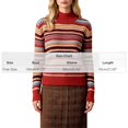 thumbnail image 2 of LUVDA Women's Striped Knit Sweaters Long Sleeve Turtleneck Pullover Casual for Fall Winter, 2 of 4