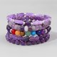 thumbnail image 2 of Pulsera de cuentas de piedra de cuarzo para hombres y mujeres, brazalete de amatista Natural, energía púrpura, piedra curativa, joyería elástica para terapia de salud, 2 of 4