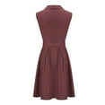 thumbnail image 3 of Gaecuw Cocktail Dresses for Wedding Guest V Neck Sleeveless Champagne Dresses Knee Length Midi Dresses Swing Party Dress Prom Dresses Flowy Graduation Dresses Solid Trendy Dresses Semi Formal Dress, 3 of 4