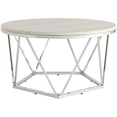thumbnail image 4 of SEI Furniture Luna 33" Round Faux Stone Top Coffee Table in Silver, 4 of 8