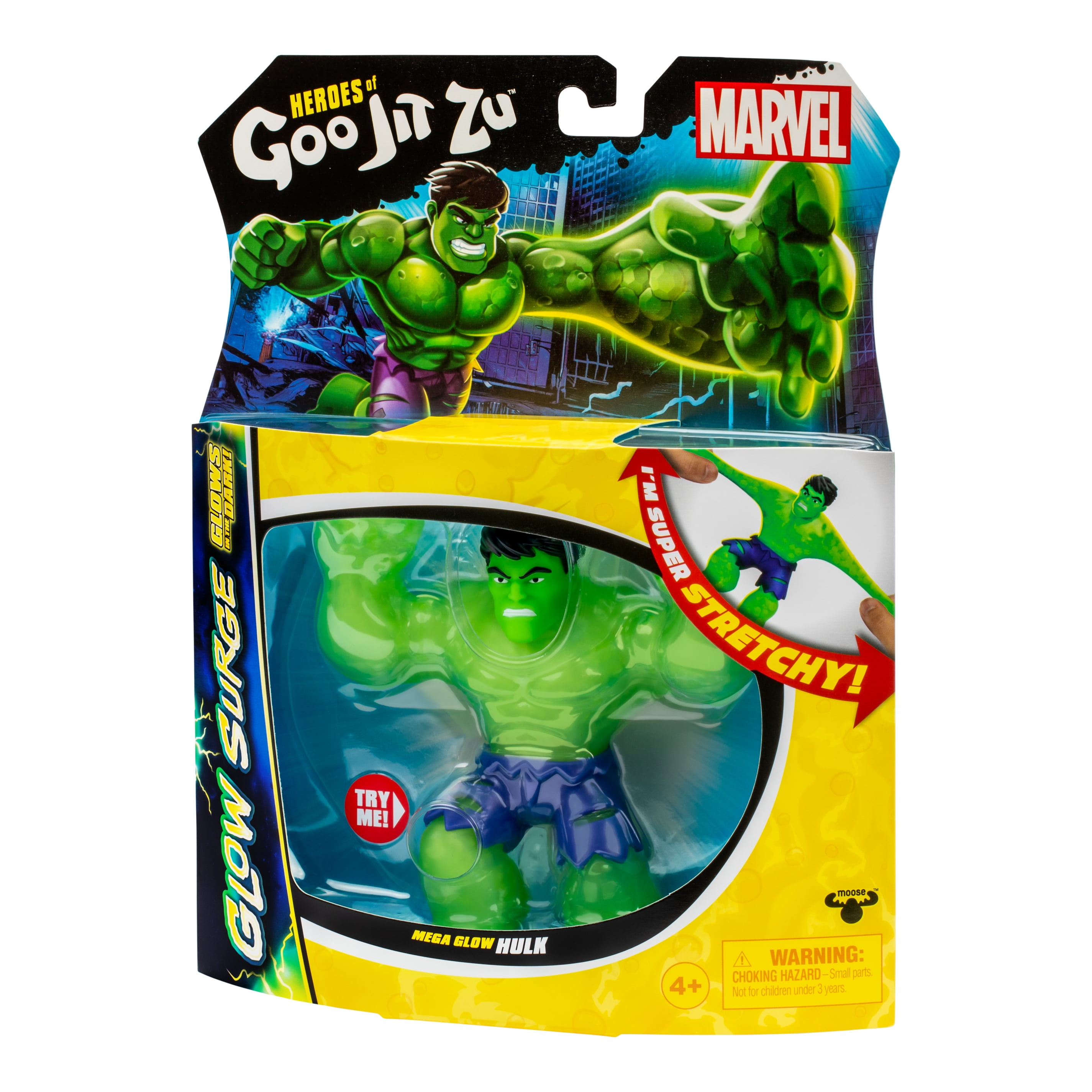 Heroes of Goo Jit Zu GLOW SURGE Mega Hulk Action Figure Super Stretchy Goo  Filled Superhero, Ages 4+ - Walmart.com