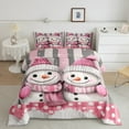 thumbnail image 2 of Manfei Cute Cartoon Snowman Bedding Comforter Set,Merry Christmas Twin Comforter Sets,Pink White Gray Bedding Set For Girls Kids,Ultra Soft Home Decor Reversible,2-Piece, 2 of 8