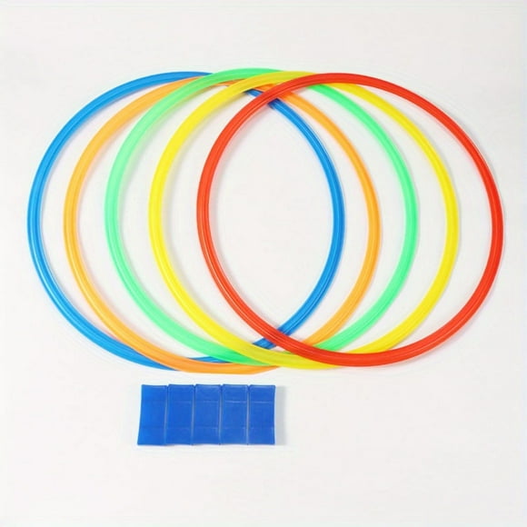 5pcs, Hopscotch Circular Set Hopscotch Ring Game With Hoops Circular Connectors Outdoor Indoor Obstacle Course For Kids Playground Balance Agility Training Equipment Fun Play