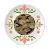 Camouflage Line Art Grain Illustration Pattern Flower Ceramics Plate Tableware Dinner Dish