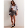thumbnail image 4 of Women'S High Waisted Button Front Denim Skort Asymmetrical Hem Skirt Shorts Gray XL, 4 of 8