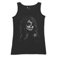 thumbnail image 5 of Web Sugar Skull Women's Tank Top Black White Monochrome Gothic Beauty Elegant Day of the Dead Dia de Los Muertos, 5 of 7