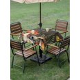 thumbnail image 4 of Outdoor Tablecloths with Umbrella Hole & Zipper, Spring Mushrooms 60x60 Inch Square Tablecloths, Farmhouse Pastoral Botanical Brown Wood Waterproof Table Cloth, Patio/Pool/Picnic Table Covers, 4 of 8