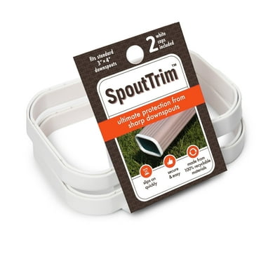 SpoutTrim | Downspout Safety Cap and Cover | 3"x4" | Durable | 2-Pack White