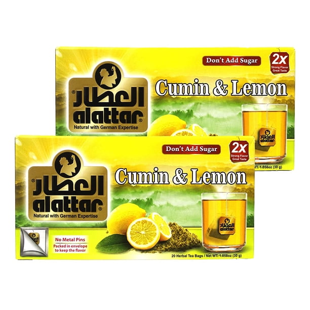 Alattar 2 Boxes of Cumin & Lemon Herbal Tea Bags (20 bags/box ...