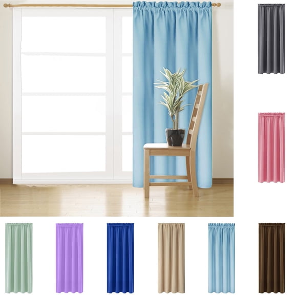 Heat Insulating Curtains Energy Saving Thermal Insulated Solid Color Silk Drapes for Bedroom and Kitchen with Blackout Lining for Privacy and Light Control Ideal for Home Decor and Window Topliu