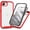 Red, variant on Dteck for iPhone 17e Case with Built-in Screen Protector and Camera Lens Cover, Full Body Protection Shockproof Rugged Bumper with Clear Back,Purple
